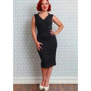 Plus-size Retro Black Sleeveless Sheath Dress 3XL
